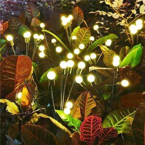 (2 Pack 16 LED Firefly Light, New Upgraded Swaying Starburst Solar